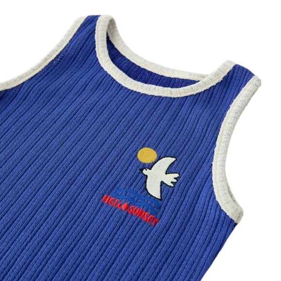 ZARA Kids | Bluish | EMBROIDERED PIPED KNIT BODYSUIT - Picture 4 of 8